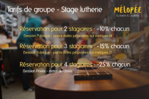 Stage lutherie Mélopée Toulouse - Tarifs de groupe