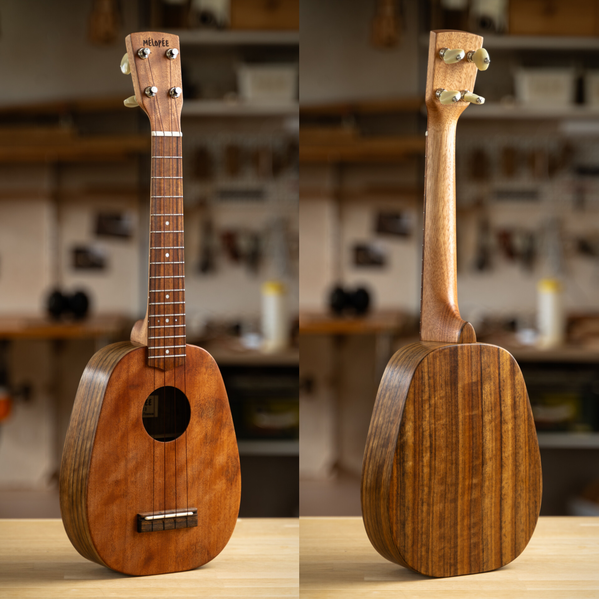 SBUK313 Ukulélé Mélopée Pineapple Soprano long neck Bossé Ovangkol E-Shop