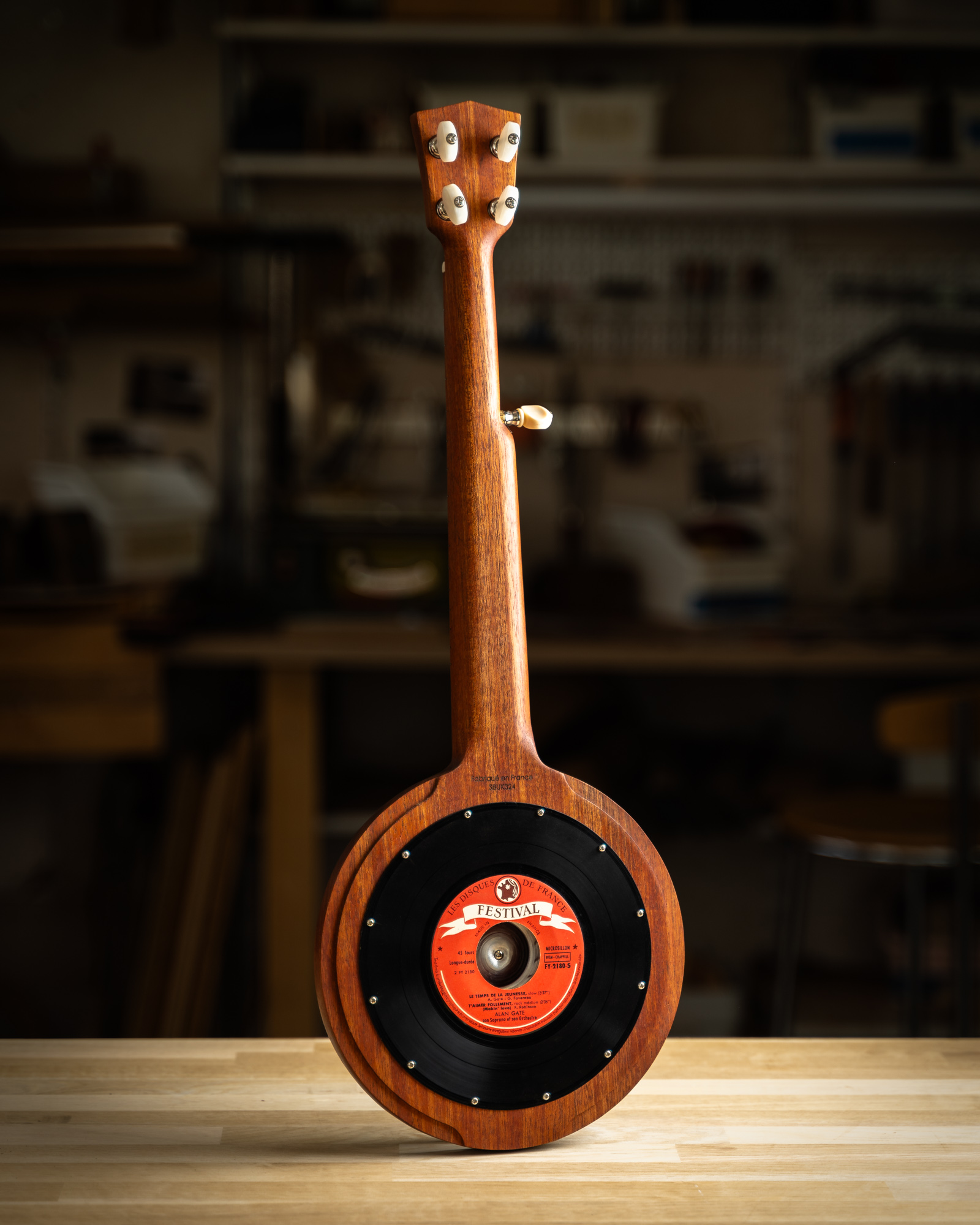 Mélopée Picco-Banjo-Reso-Uke Acajou SBUK324 WEB-4.jpg Mélopée Picco-Banjo Kaikoura Resonator 5 cordes Acajou 5 String Mahogany SBUK234